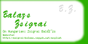 balazs zsigrai business card